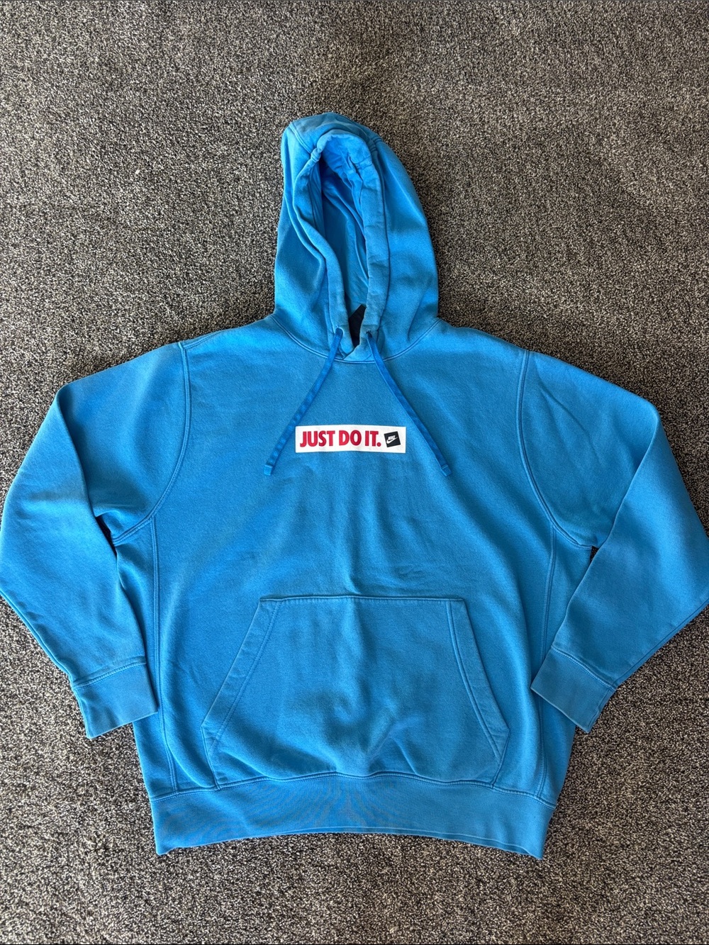 Nike Just Do It Men's Blue Hooded Sweatshirt- Size Large